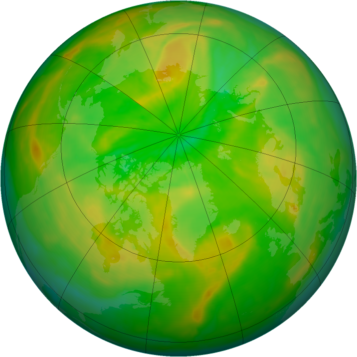 Arctic ozone map for 16 June 2015
